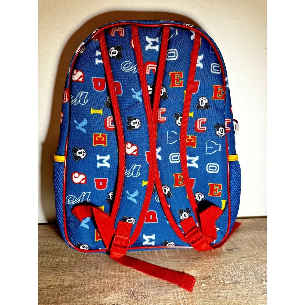Disney Mickey Mouse 14.4L Backpack Multiple‎ Zipper Pockets Colorful 1928 NWT